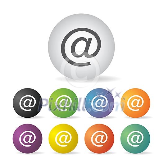 vector mail address button icon set vector mail address button icon set