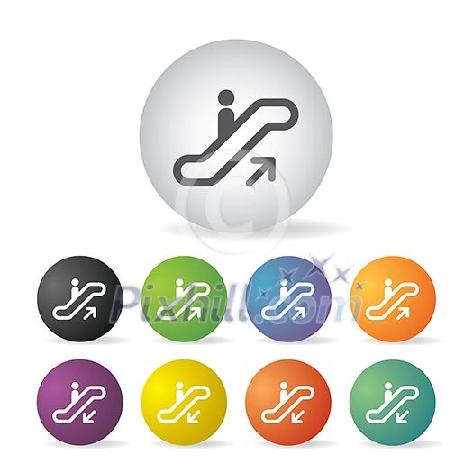 vector stairway button icon set vector stairway button icon set
