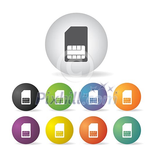 sim card symbol button set sim card symbol button set