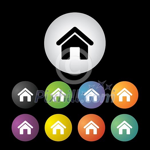 vector home button icon set vector home button icon set