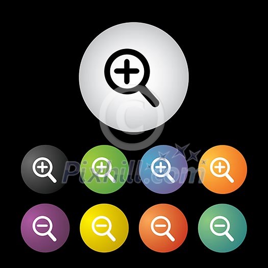 vector magnifier button icon set vector magnifier button icon set