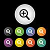 vector magnifier button icon set  