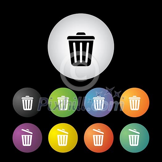 vector bin button icon set vector bin button icon set