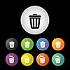 vector bin button icon set  