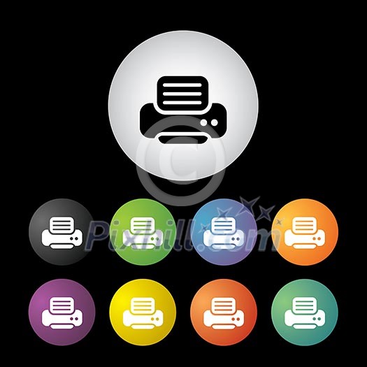 vector printer button icon set vector printer button icon set