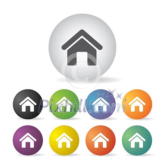 vector home button icon set vector home button icon set