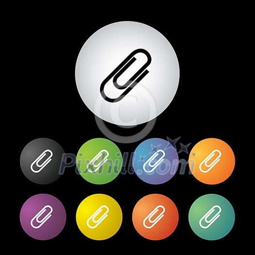 vector paper clip button icon set vector paper clip button icon set