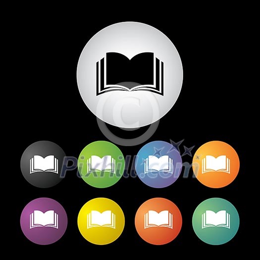 vector book button icon set vector book button icon set