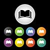 vector book  button icon set  