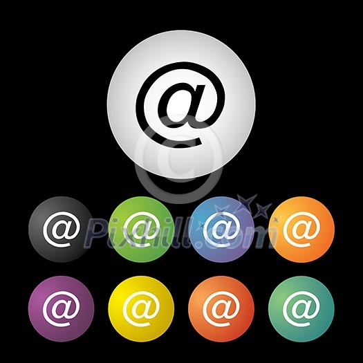 vector mail address button icon set vector mail address button icon set