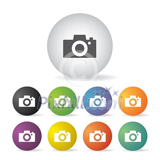 vector camera button icon set vector camera button icon set