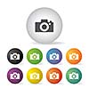 vector camera button icon set  