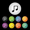 vector music button icon set  