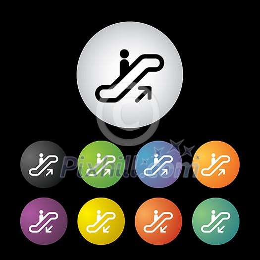vector stairway button icon set vector stairway button icon set
