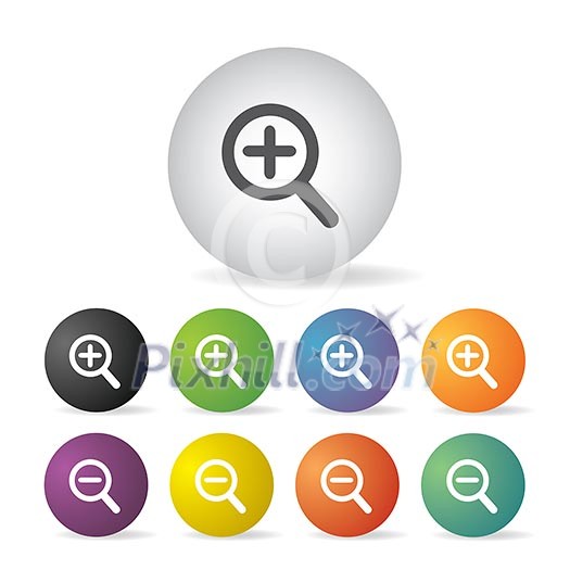 vector magnifier button icon set vector magnifier button icon set