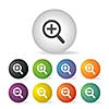 vector magnifier button icon set  