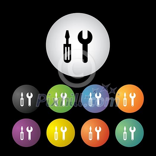 Setting symbol button icon set Setting symbol button icon set