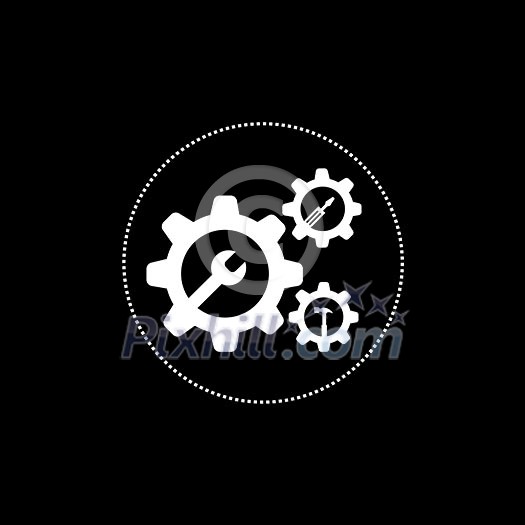 mechanic symbol on black background mechanic symbol on black background