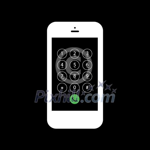 vector phone and flat keypad vector phone and flat keypad