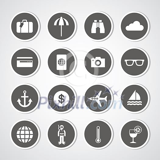 tourism symbol on gray background tourism symbol on gray background