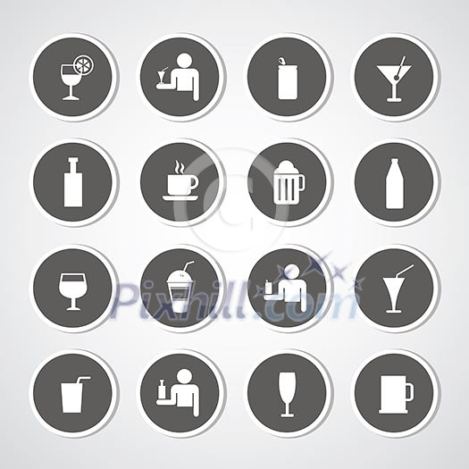 Beverages icons set for use Beverages icons set for use