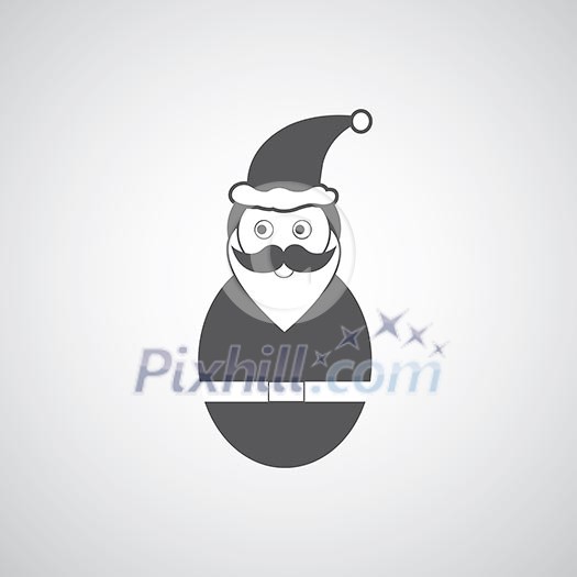 vector santa claus symbol on gray background vector santa claus symbol on gray background