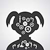 Brain gears symbol concept for idea  