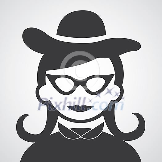 vector symbol retro lady style vector symbol retro lady style