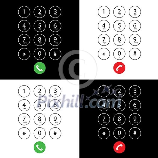 vector flat keypad for phone vector flat keypad for phone