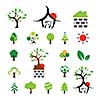 vector house and tree symbol set 