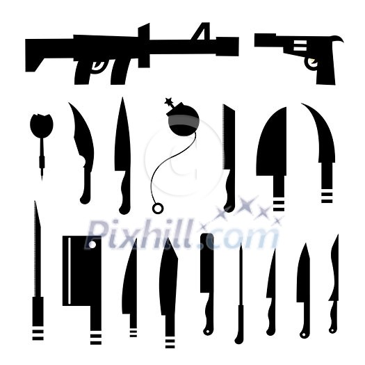 vector weapons symbol set vector weapons symbol set