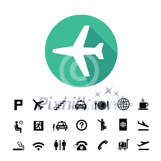 vector basic icon set for airport vector basic icon set for airport