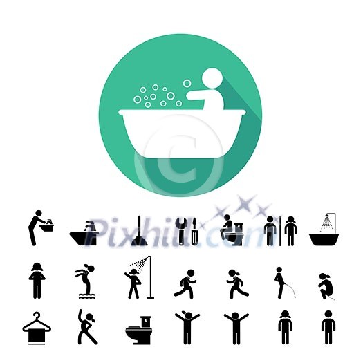 toilet and hygiene icons set toilet and hygiene icons set