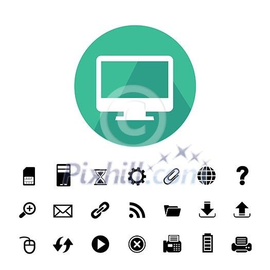 computer and technology vector icon set computer and technology vector icon set