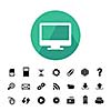 computer and technology vector icon set 