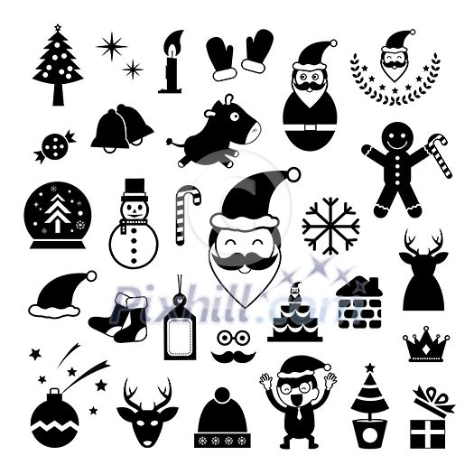 vector christmas day icon set vector christmas day icon set