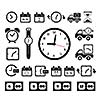 clocks icons on white background 