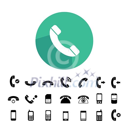 vector basic phone icon set vector basic phone icon set