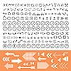 thin line arrow icons set 