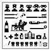 dental icons set on white background 