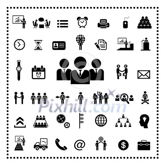Business teamwork icon set on white background Business teamwork icon set on white background