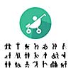 happy family vector icon set 