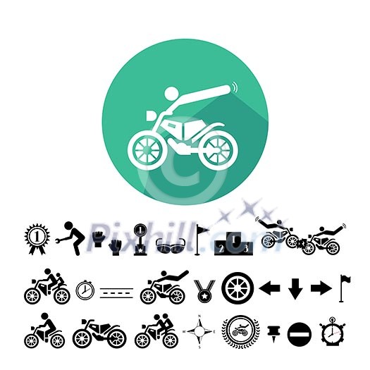 Motorcycle symbol on white background Motorcycle symbol on white background