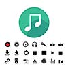 music button  icon set for media 