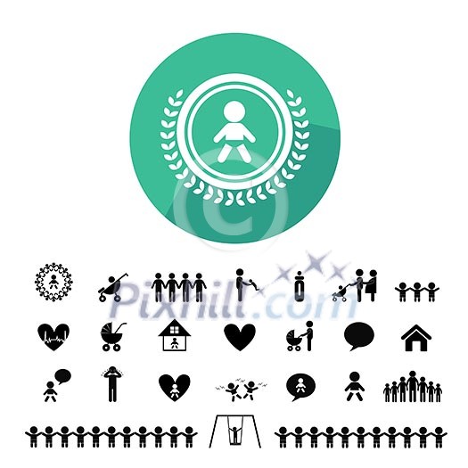 children action welfare stick figure icon children action welfare stick figure icon