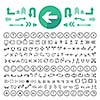 thin line arrow icons set 