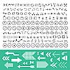 thin line arrow icons set 