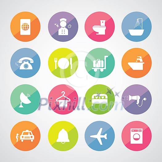 vector basic icon set for hotel and travel vector basic icon set for hotel and travel