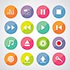 music button  icon set for media 