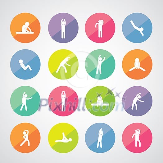 body exercise stick figure icon body exercise stick figure icon